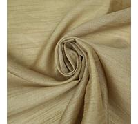 Textile Plaza OVER 50 COLOURS Plain Dyed Faux Dupion Raw Silk 100% Polyester Dress Fabric 44" BY THE METRE (Beige 3900)