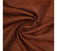 Textile Plaza OVER 50 COLOURS Plain Dyed Faux Dupion Raw Silk 100% Polyester Dress Fabric 44" BY THE METRE (Ginger Brown 3915)