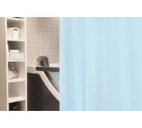 Textile Shower Curtain Madison Light Blue 240 X 200 CM With DV Rings