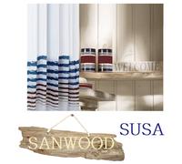 Textile Shower Curtain Susa Red-White-Blue 180x200cm