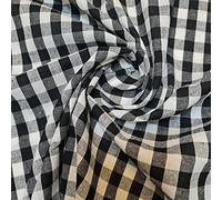 Textile Station 1/4" Inch 100% Cotton Tartan Plaid Christmas Gingham Check Quilting Fabric for Dresses, Uniforms, Curtains & Tablecloths 42" / 106cm Wide (Black & White)