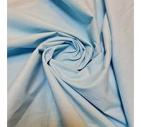 TEXTILE STATION 100% Cotton Fabric 112cm Wide Plain Cambric Poplin (Ice Blue, 1 Meter)