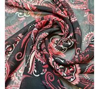 TEXTILE STATION Floral Printed Polyester Crepe Georgette Sheer Chiffon Summer Dress Fabric 44" (Pre Cut 1 Meter) (Design 23)