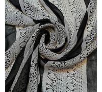TEXTILE STATION Floral Printed Polyester Crepe Georgette Sheer Chiffon Summer Dress Fabric 44" (Pre Cut 1 Meter) (Design 19)