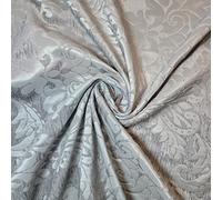 Textile Station New Embossed Printed Plain Soft Raised Textured Chenille Curtain Weight Quality Upholstery Fabric 58" - 150cm Wide (Silver Madagascar Chenille Velvet, 1 Meter)