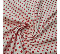 Textile Station Polka Dot Collection 100% Cotton Fabric, Sewing, Craft, Spots Rose & Hubble (1 Meter, Red 3mm)