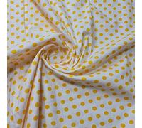 Textile Station Polka Dot Collection 100% Cotton Fabric, Sewing, Craft, Spots ROSE & HUBBLE (2 Meter, yellow 3mm)