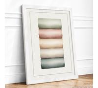 Textile Swatches Modern Framed Wall Art Print A4 (29.7×21cm) White, Wall Decor for Living Room, Bedroom, Office & Home, Ready to Hang, Art Gift