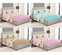 Textile Trends 4pc Olivia Flannelette Sheets Set (Fitted Sheet, Flat Sheet + Pillowcases) 4pc Printed Soft Warm 100% Brushed Cotton Thermal Top Bottom Bed Sheet Sets (Olivia - Pink, King Set 4 Piece)