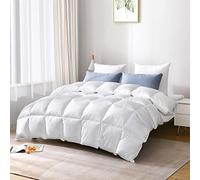 Textile Trends Duck Feather & Down Filled Comforter Duvet 10.5 Tog Bed Box Stitched Design Pip Edging, Soft Hypoallergenic Duck Feathers 100% Cotton Cover (Super King Size 220x260cm)
