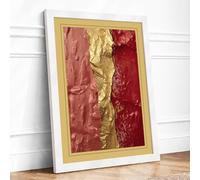 Textile Triptych Modern Framed Wall Art Print A4 (29.7×21cm) White, Wall Decor for Living Room, Bedroom, Office & Home, Ready to Hang, Art Gift