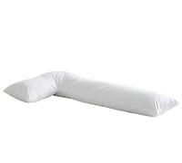 Textile Wise Orthopaedic L-Shaped Pillow Extra Cushioning Support For Head, Neck & Back Hollow Fibre Filling Pregnancy Maternity Body Pillow - Side Sleeper Pillow (L Shaped White Pillow Only)