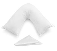 Textile Wise V Shaped Pillow Pregnancy Pillow Polyester Filled - Cushioning Support For Head, Neck & Back - Non Allergenic Pillow only