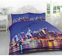 Textile Zoom NEW 3D DUVET SETS- London & NewYork Printed on POLYCOTTON Stuff- 3PC Funky Bedding set- All UK Sizes (SUPER KING, 3D- New York) (super king)