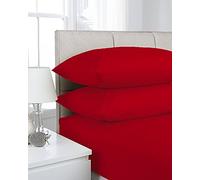 Textiles Direct Affinity Soft Touch Fitted Sheet Red 4 Foot (Three Quarter) Size