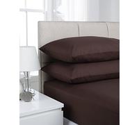 Textiles Direct Affinity Soft Touch Pillowcase Pair Chocolate