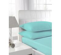 Textiles Direct Easy Care Polycotton Aqua Housewife (Standard) Pillowcase Pair