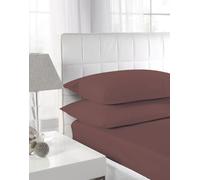 Textiles Direct Easy Care Polycotton Chocolate Super King Size Flat Sheet