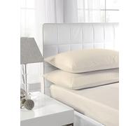 Textiles Direct Easy Care Polycotton Ivory Super King Size Fitted Sheet