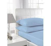 Textiles Direct Easy Care Polycotton Powder Blue Double Fitted Sheet