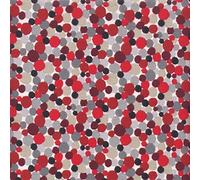 Textiles français Fun & Funky Dotty Spotty fabric (Grey and Red) - mini design - French Fabric Cotton 160CM / 63 inches - per half metre