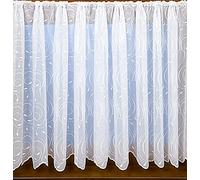 Textilesforyou Barbara White net curtains,11 different sizes Stunning Scroll design, lovely quality, matching jardinere available (90"(229cm))