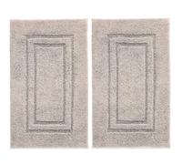 TEXTILESY 2 Piece 100% Cotton Bath Mats Luxury Terry Towelling 1000-GSM Soft Towel Mat - Shower Floor Mat - Reusable Bath Mat Set 50 x 70 cm (Latte)