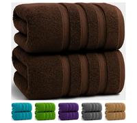TEXTILESY 2X Extra Large Bath Sheets 100x200cm-600GSM Luxury 100% Egyptian Combed Cotton Big Jumbo Bath Towels Super Soft Hotel Quality XXL Beach Towel (Chocolate Brown)