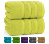 TEXTILESY 2X Extra Large Bath Sheets 100x200cm-600GSM Luxury 100% Egyptian Combed Cotton Big Jumbo Bath Towels Super Soft Hotel Quality XXL Beach Towel (Lemon)
