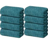 TEXTILESY 8 X Large Bath Towels 100% Cotton High Absorbent 500 GSM Hotel Quality Jumbo Bath Towel Set (Blue Lagoon, Large)