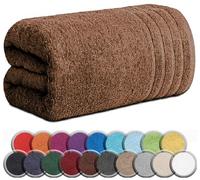 TEXTILESY Extra Large Super Jumbo Bath Sheet 100 x 200 cm-600 GSM Luxury 100% Egyptian Combed Cotton Big Towels Soft Hotel Quality XXL Bath Sheets (Chocolate Brown)