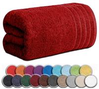 TEXTILESY Extra Large Super Jumbo Bath Sheet 100 x 200 cm-600 GSM Luxury 100% Egyptian Combed Cotton Big Towels Soft Hotel Quality XXL Bath Sheets (Red)