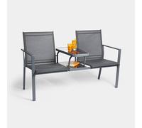 Textoline Grey Love Seat - Garden Furniture - VonHaus