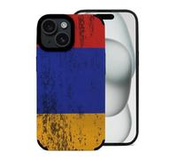 Texture Armenian Flag Cell Phone Case Compatible with iPhone 15/15 Plus/15 Pro/15 Pro Max Leather Protective Shell