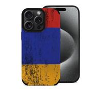 Texture Armenian Flag Cell Phone Case Compatible with iPhone 15/15 Plus/15 Pro/15 Pro Max Leather Protective Shell