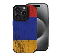 Texture Armenian Flag Cell Phone Case Compatible with iPhone 15/15 Plus/15 Pro/15 Pro Max Leather Protective Shell
