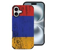 Texture Armenian Flag Cell Phone Case Compatible with iPhone 16/16 Plus/16 Pro/16 Pro Max Leather Protective Shell