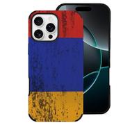 Texture Armenian Flag Cell Phone Case Compatible with iPhone 16/16 Plus/16 Pro/16 Pro Max Leather Protective Shell