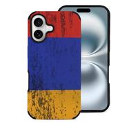 Texture Armenian Flag Cell Phone Case Compatible with iPhone 16/16 Plus/16 Pro/16 Pro Max Leather Protective Shell