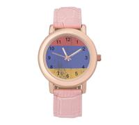 Texture Armenian Flag Fashion Women's Wrist Watches Analogue 3 Hand Leather Strap Quartz Watch