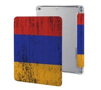 Texture Armenian Flag Tri-fold Tablet Case Compatible with IPAD 2017/2018/Air1/Air2 (9.7in)/Pro (10.5in) /Air3(10.5in)/10代 (10.9in) Soft Protective with Pen Slot