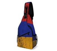 Texture Armenian Flag Unisex Shoulder Bags Casual Crossbody Chest Bag Sling Backpack for Hiking Cycling Travel