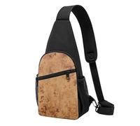 Texture Background in Brown Printed Sling Backpacks Casual Crossbody Shoulder Bag Chest Pack for Men Women