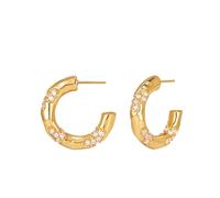 Texture broken diamond C-ring earrings, copper light luxury half ring earrings, temperament commuting, workplace commuting, banquet dressing, daily leisure and gift giving