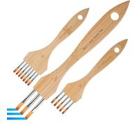 Texture Brush Set - 6.89in 7.08in 7.48in 3 Piece Rake Comb, Professional Nylon Wool Artist Brushes, Creative Design Tools | Watercolor Oil Painting Craft Pottery Canvas Fabric Beginners Adults