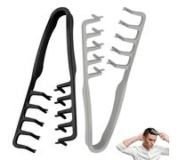 Texture Comb, 2Pcs Wide Tooth Styling Combs Roots Volume Tool Volumizing Wide-Tooth Hair Styling Comb Seamless Smooth Texturising Magic Comb for Women Men Bangs Hairdressing Curl (Black+Gray)