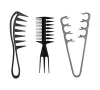 Texture Comb Men,3Pcs Hair Styling Combs,Grooming Accessory Wide Tooth Comb for Men Women Straight Wavy Curly Hair (Black+Grey)