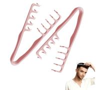 texture comb, volumizing wide-tooth hair styling comb,2pcs bangs seam grooming accessory,roots volume tool,fluffy texture styling combs,For Cover The Bangs Seam And Fluff Up Top Of The Head-Pink||2pcs