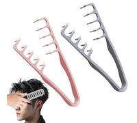 Texture Comb, Volumizing Wide-Tooth Hair Styling Comb, Wide Tooth Detanglers, Root Volumizing Tool, Seamless Design, Bangs Seam Grooming Accessory for Man Women (Gray+Pink)