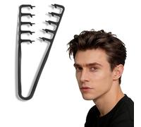 Texture Comb, Wide Tooth Styling Comb, Fluffy Roots Volume Tool, Men Hairstyling Combs, Wide Tooth Detanglers Texturising Combs for Bangs Hairdressing, Grooming Accessory (Black)